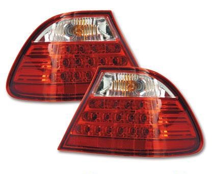 STOPURI CU LED BMW E46 COUPE FUNDAL RED/CROM -COD FKRLXLBM033