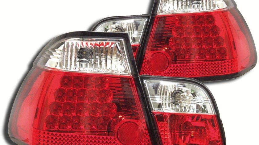 STOPURI CU LED BMW E46 LIM FUNDAL RED/CROM -COD FKRLXLBM107