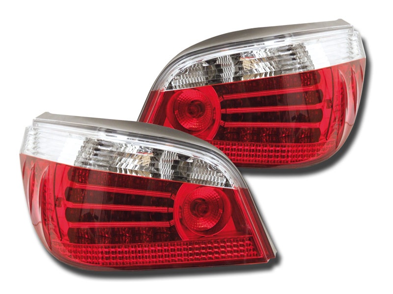 STOPURI CU LED BMW E60 FUNDAL RED/CROM -COD FKRLXLBM411