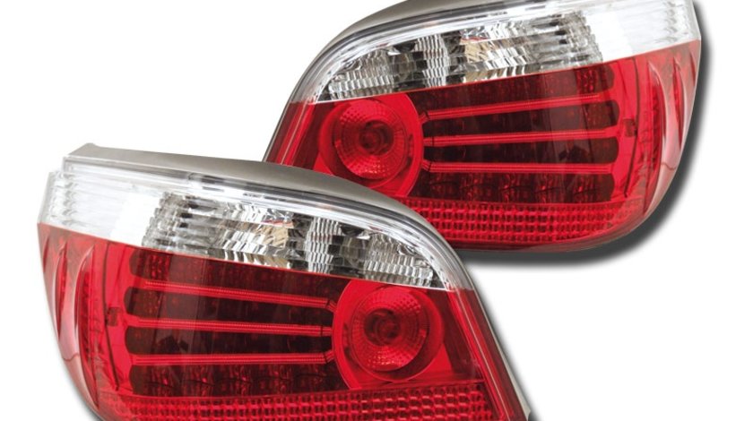 STOPURI CU LED BMW E60 FUNDAL RED/CROM -COD FKRLXLBM411