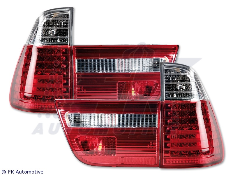 STOPURI CU LED BMW X5 FUNDAL RED/CROM -COD FKRLXLBM501