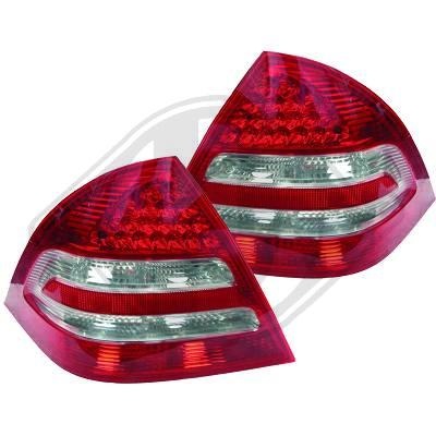 STOPURI CU LED MERCEDES W203 FUNDAL RED/CRISTAL -COD 1671996