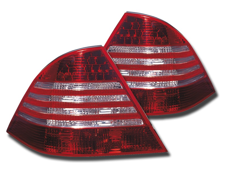 STOPURI CU LED MERCEDES W220 FUNDAL RED/CRIST -COD FKRLXLMB8005