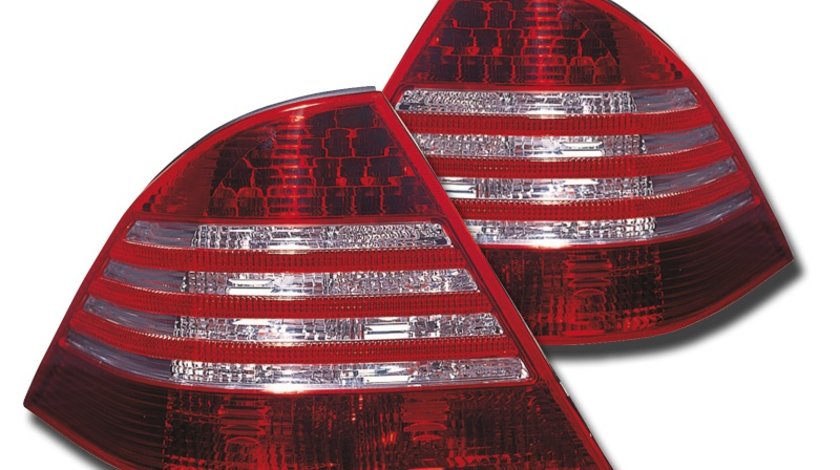 STOPURI CU LED MERCEDES W220 FUNDAL RED/CRIST -COD FKRLXLMB8005