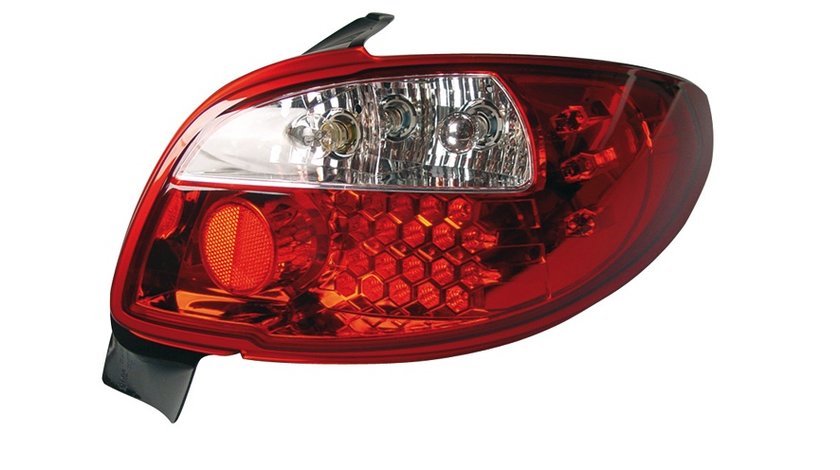 STOPURI CU LED PEUGEOT 206 CC FUNDAL RED/CROM -COD FKRLXLPG8005