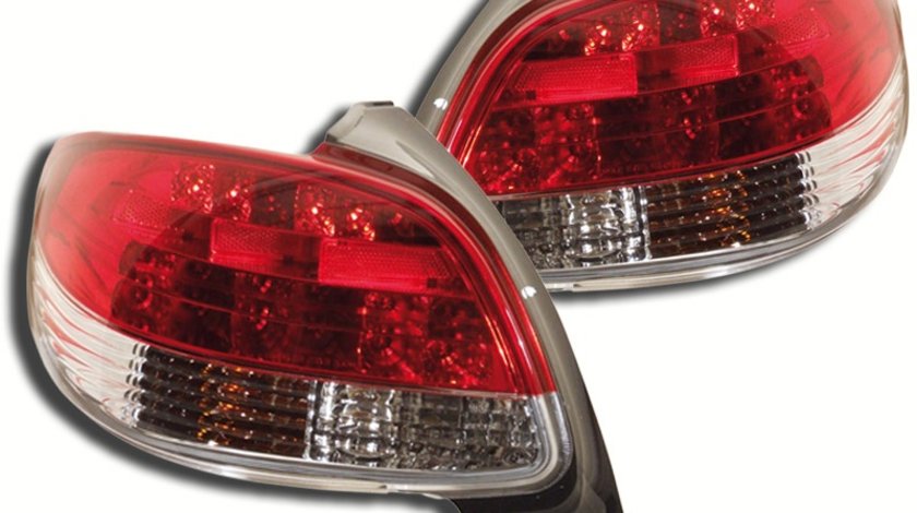 STOPURI CU LED PEUGEOT 206 FUNDAL RED/CROM -COD FKRLXLPG401