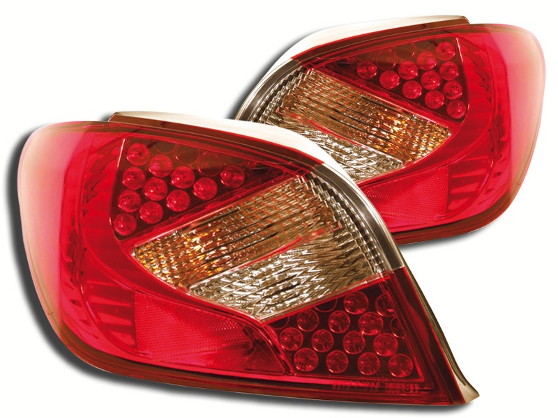 STOPURI CU LED PEUGEOT 307 FUNDAL RED/CROM -COD FKRLXLPG411