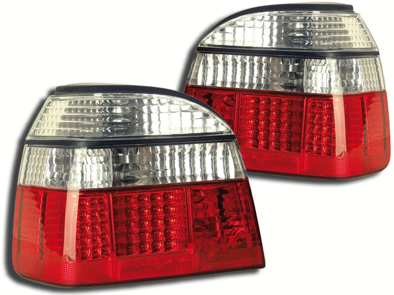 STOPURI CU LED VW GOLF 3 FUNDAL RED/CROM -COD FKRLXLVW305