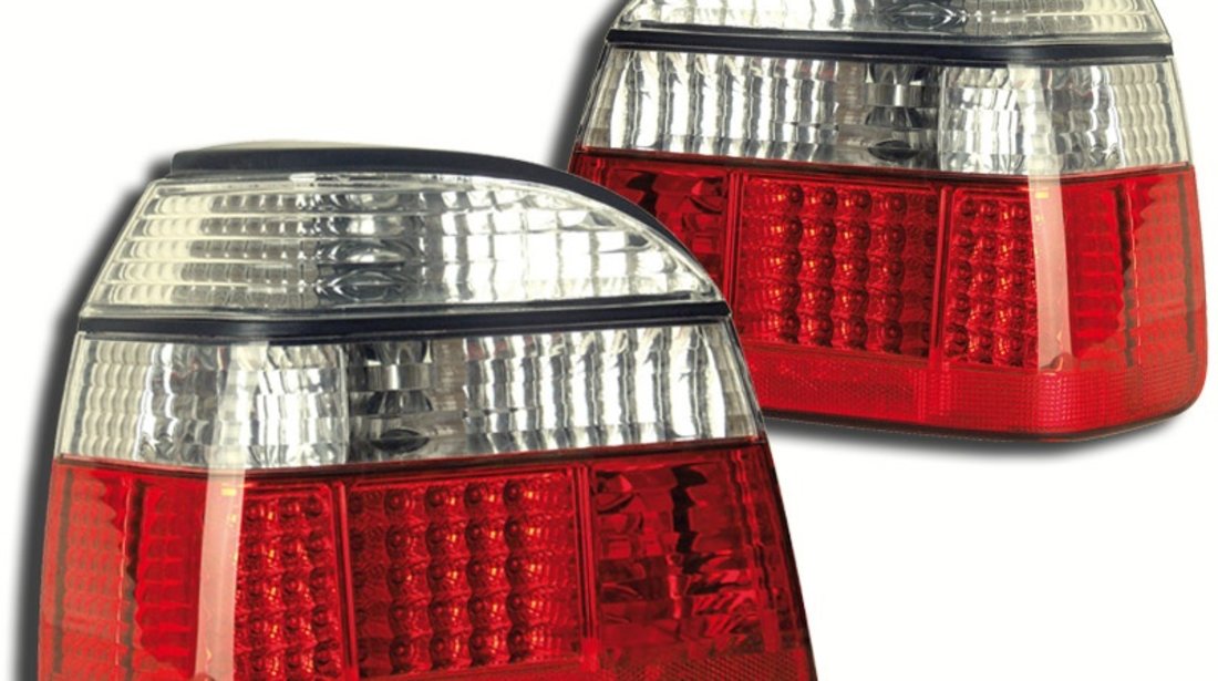 STOPURI CU LED VW GOLF 3 FUNDAL RED/CROM -COD FKRLXLVW305