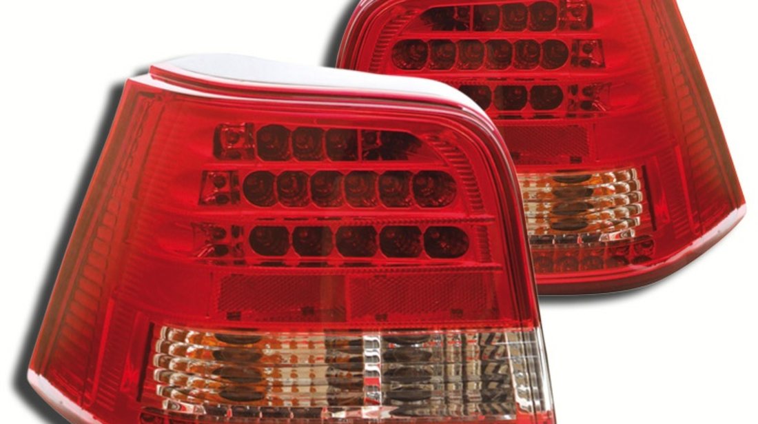 STOPURI CU LED VW GOLF 4 FUNDAL RED/CROM -COD FKRLXLVW405