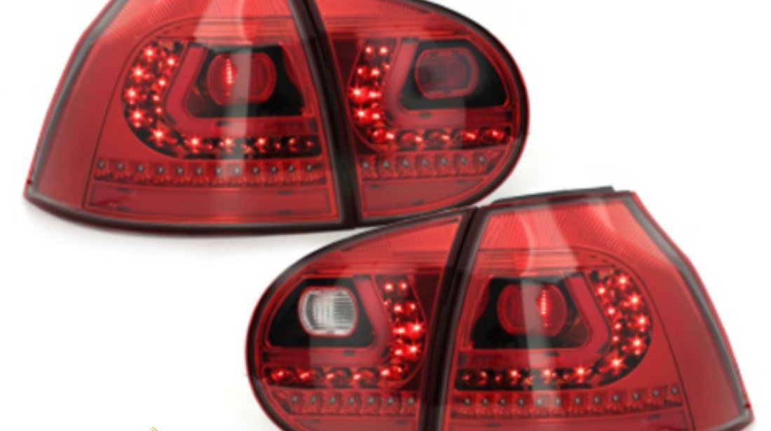 STOPURI CU LED VW GOLF 5 FUNDAL ROSU CRISTAL