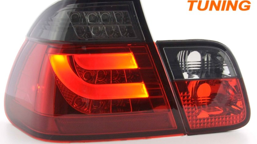STOPURI FIBRA OPTICA BMW 3ER E46 98-01 LIMOUSINE – FUNDAL ROSU FUMURIU