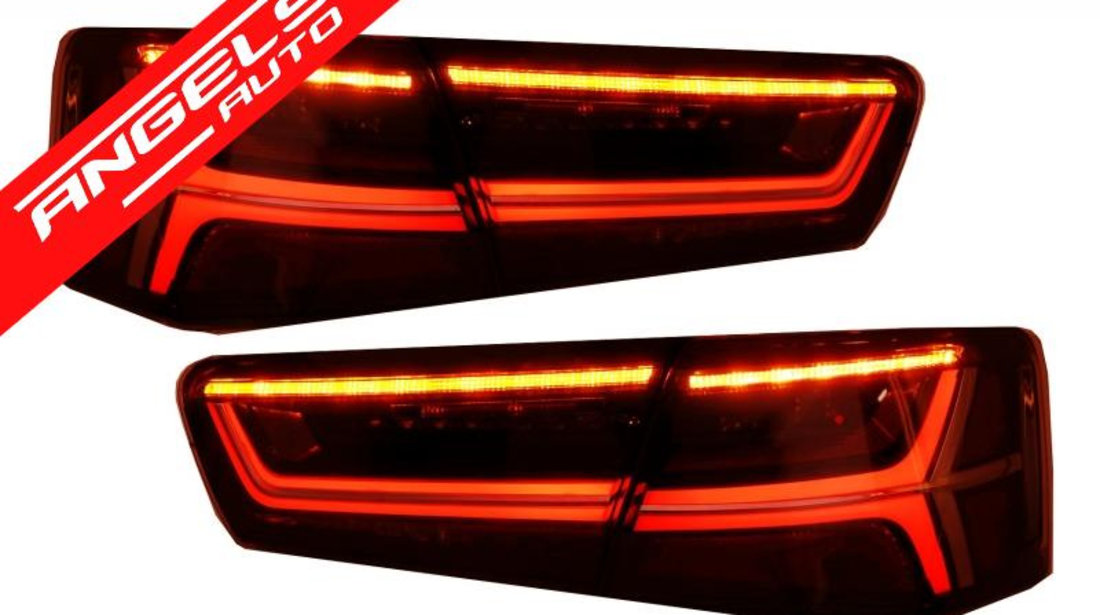 Stopuri Full LED Audi A6 C7 4G (11-14) Red/Clear Semnalizare Dinamica