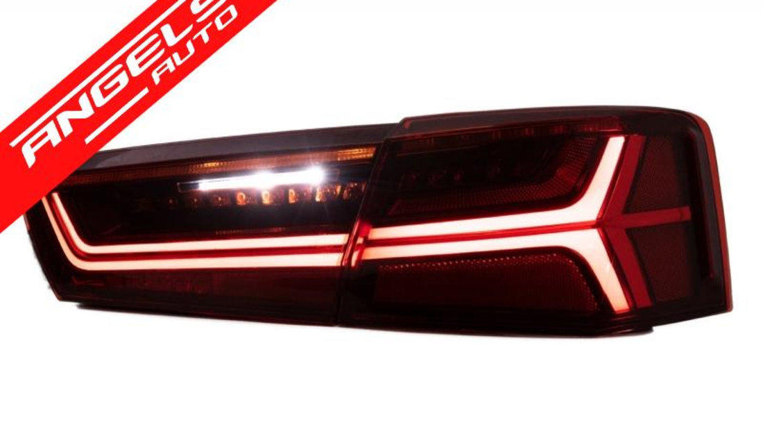 Stopuri Full LED Audi A6 C7 4G (11-14) Red/Clear Semnalizare Dinamica