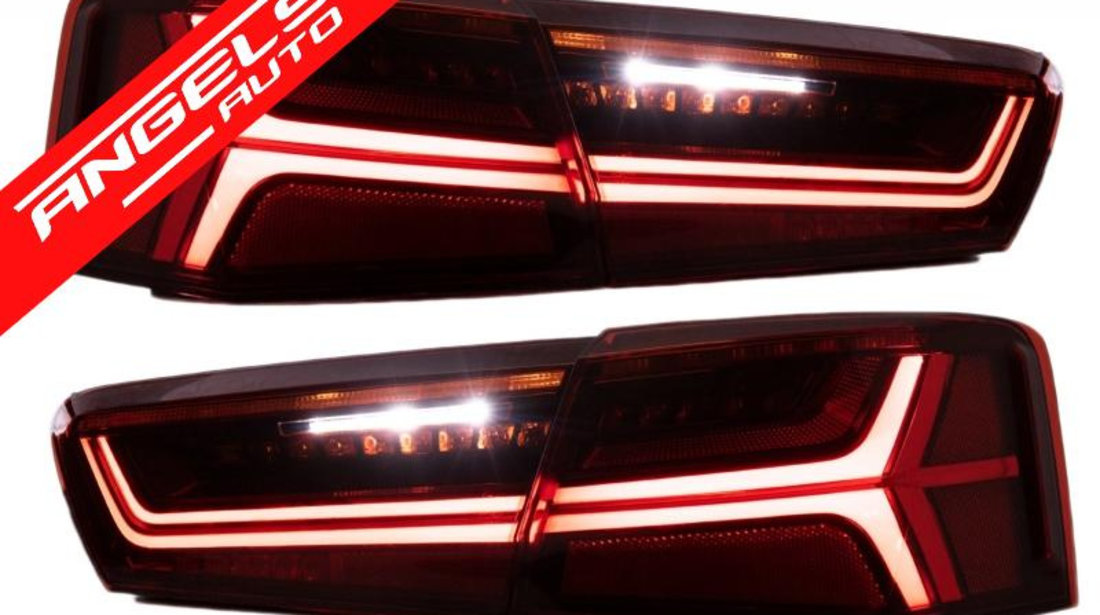 Stopuri Full LED Audi A6 C7 4G (11-14) Red/Clear Semnalizare Dinamica