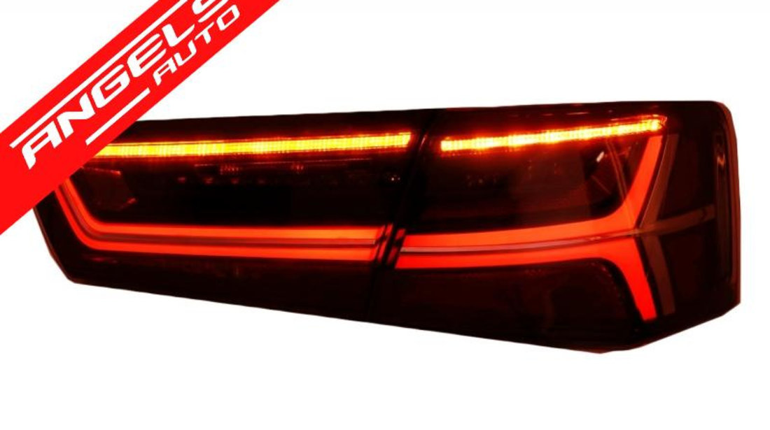 Stopuri Full LED Audi A6 C7 4G (11-14) Red/Clear Semnalizare Dinamica