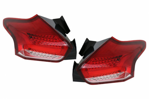 Stopuri Full LED BAR compatibil cu Ford Focus MK 3 Hatchback Facelift (2015-2018) Cu Semnalizare Din...