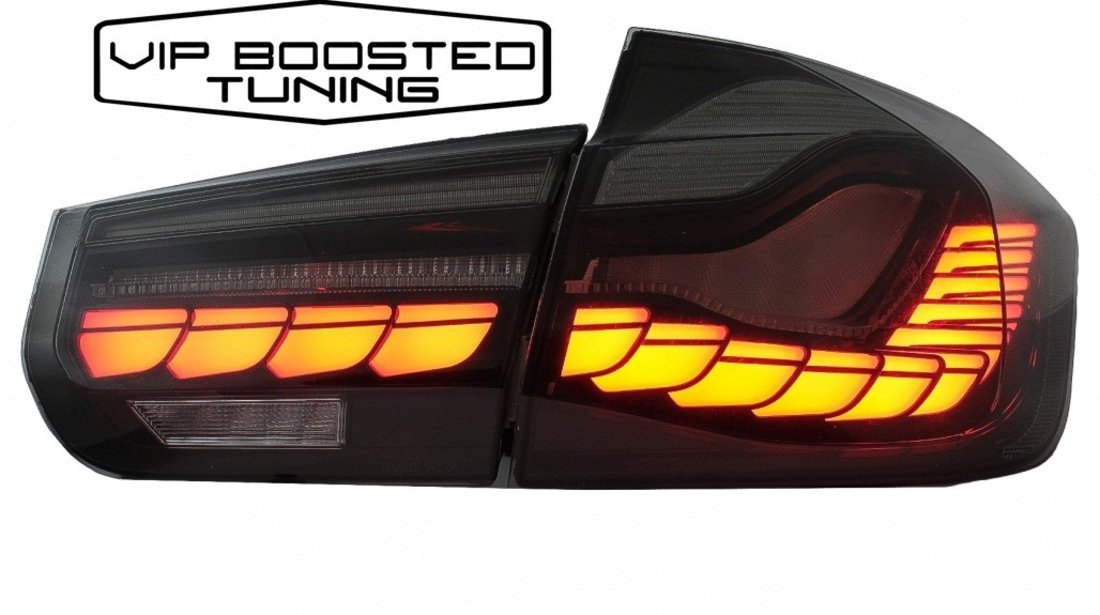 Stopuri full LED BMW F30 (2011-2019) Rosu Fumuriu GTS Design Semnal Dinamic Secvential