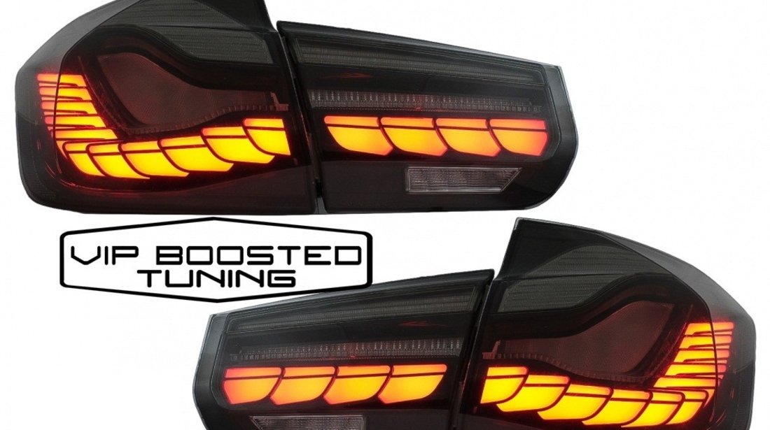 Stopuri full LED BMW F30 (2011-2019) Rosu Fumuriu GTS Design Semnal Dinamic Secvential