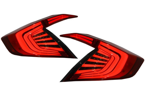 Stopuri Full LED compatibil cu HONDA Civic MK10 (FC/FK) Sedan (2016+) Rosu/Fumuriu TLHOCIFKRS