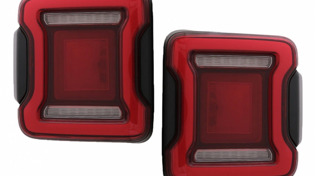 Stopuri Full LED compatibil cu Jeep Wrangler IV JL/JLU (2018-up) Rosu cu Semnal Dinamic si Dinamic StartUp TLJEWJL
