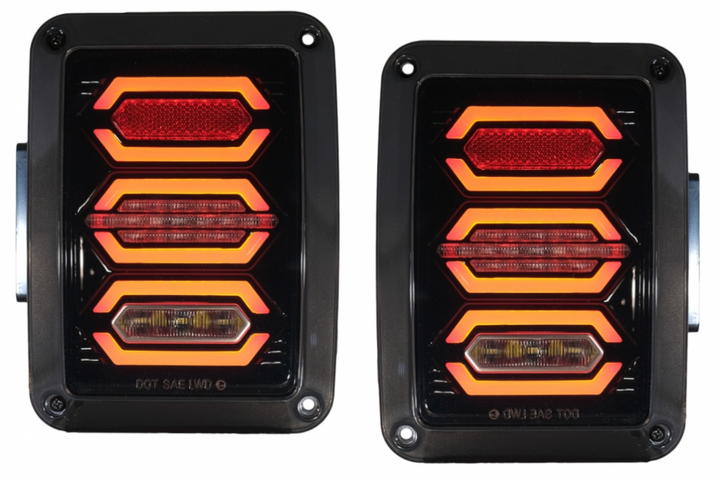 Stopuri Full LED compatibil cu JEEP Wrangler JK (2007-2017) Fumuriu TLJEWRJKL