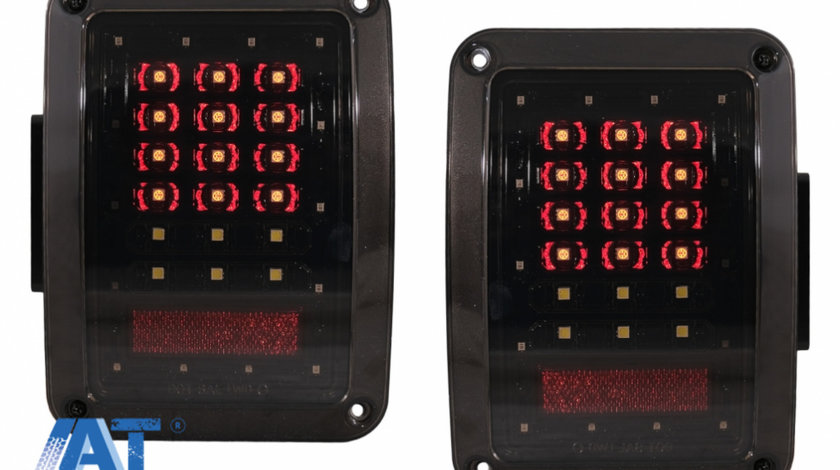 Stopuri Full LED compatibil cu JEEP Wrangler JK (2007-2017) Fumuriu