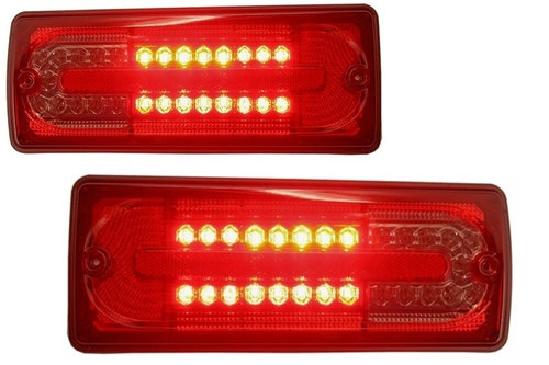 Stopuri Full LED compatibil cu Mercedes W463 G-Class (1989-2015) Rosu Fumuriu TLMBW463RS
