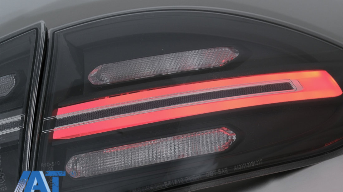 Stopuri FULL LED compatibil cu Porsche Cayenne 958 E2 92A Prefacelift (2010-2014) Negru Smoke cu Indicatoare Dinamice