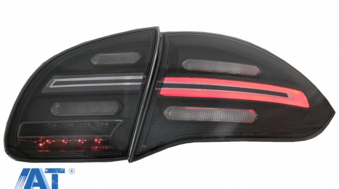 Stopuri FULL LED compatibil cu Porsche Cayenne 958 E2 92A Prefacelift (2010-2014) Negru Smoke cu Indicatoare Dinamice