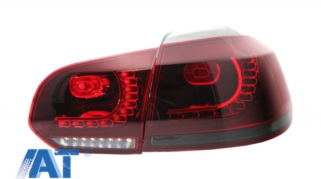 Stopuri Full LED compatibil cu VW Golf 6 VI (2008-2013) R20 Design Rosu Fumuriu cu Semnal Dinamic