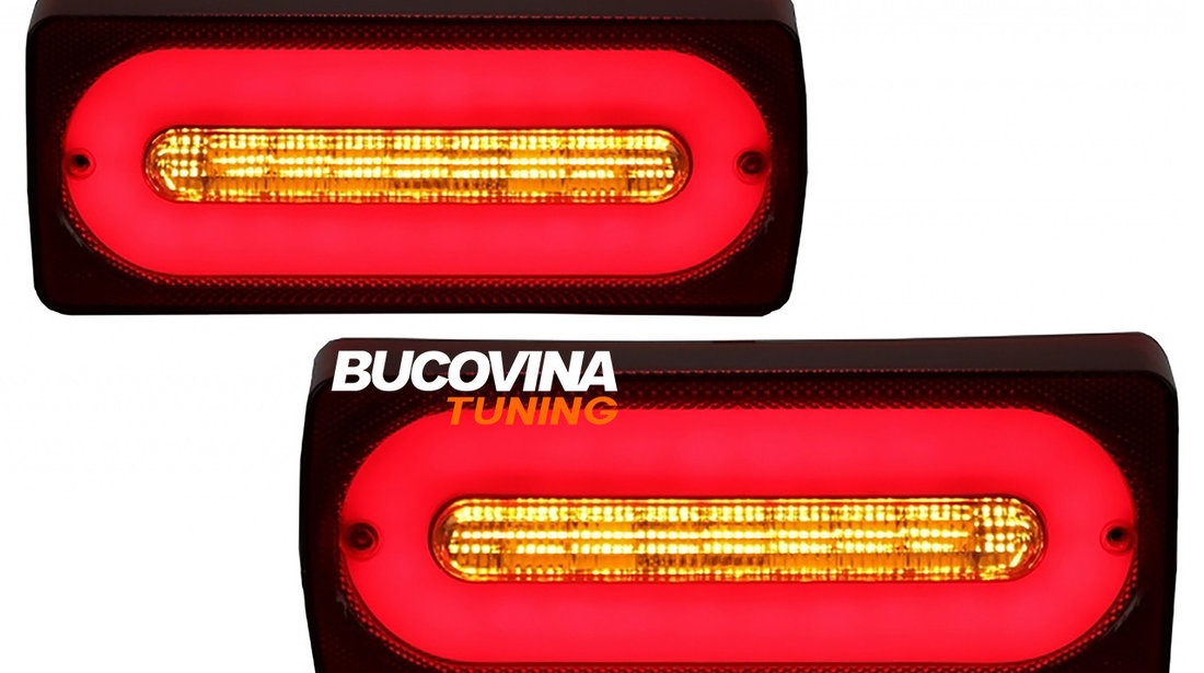 Stopuri Full LED compatibile cu Mercedes Benz W463 G-Class (89-15) Rosu Semnalizare Dinamica