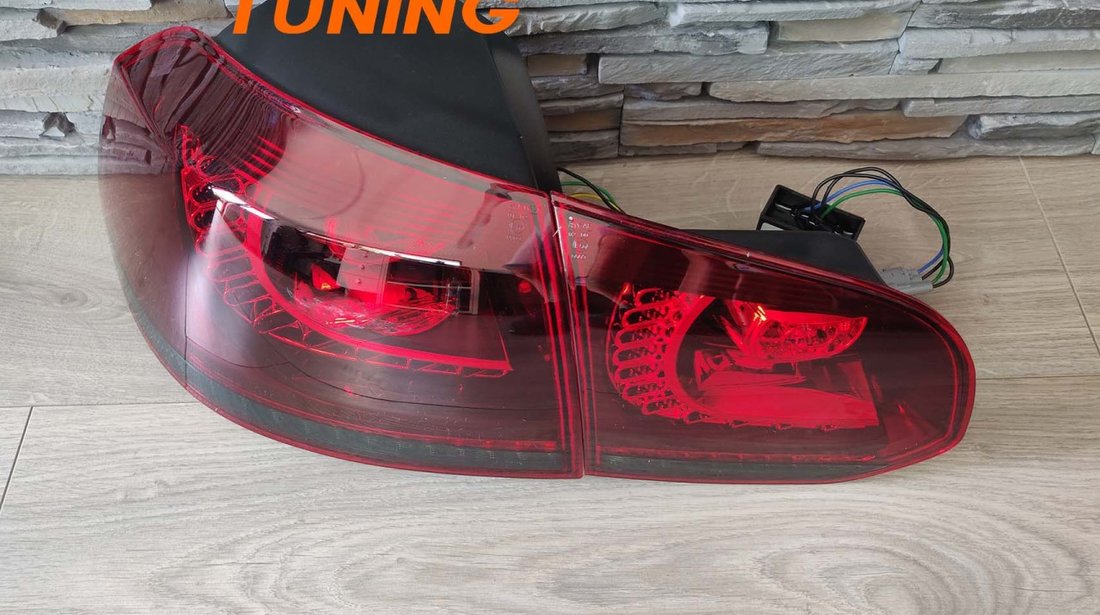 Stopuri full LED compatibile cu VW Golf 6 (08-12) Rosu Fumuriu