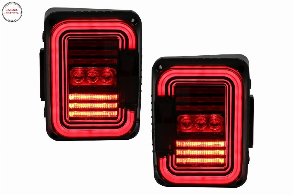Stopuri Full LED JEEP Wrangler JK (2007-2017) Fumuriu- livrare gratuita