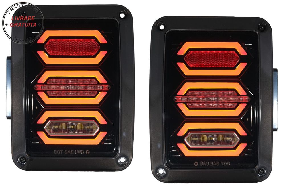 Stopuri Full LED Jeep Wrangler JK (2007-2017) Fumuriu- livrare gratuita