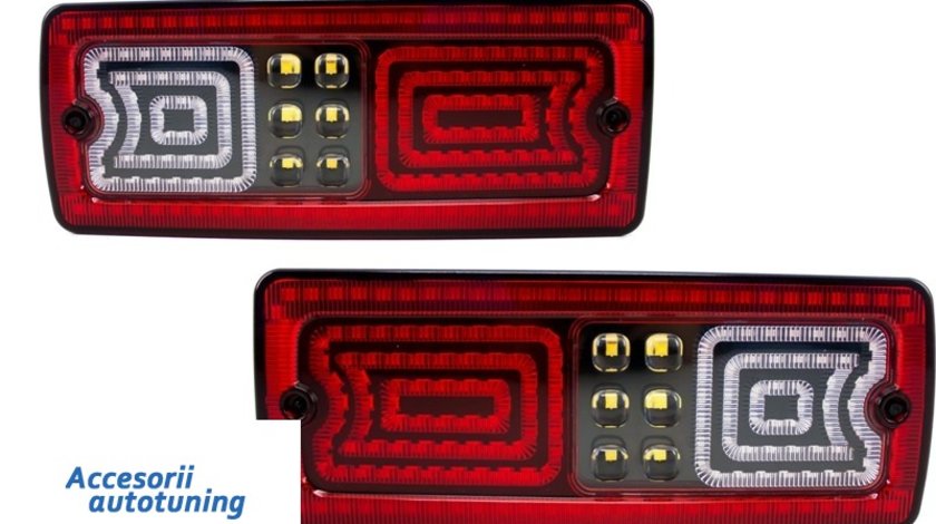 Stopuri Full LED Mercedes Benz W463 G-Class (1989-up) Rosu/Fumuriu