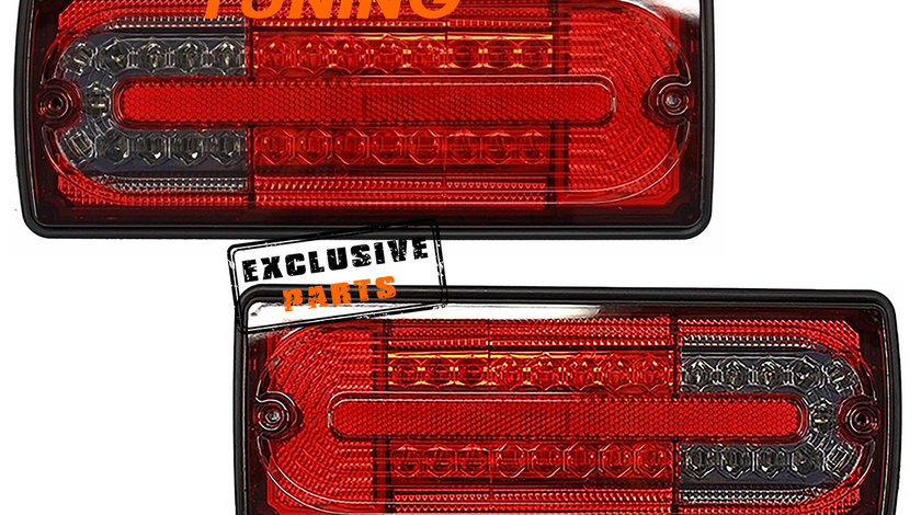 Stopuri Full LED Mercedes Benz W463 G-Class (89-15) Rosu Fumuriu