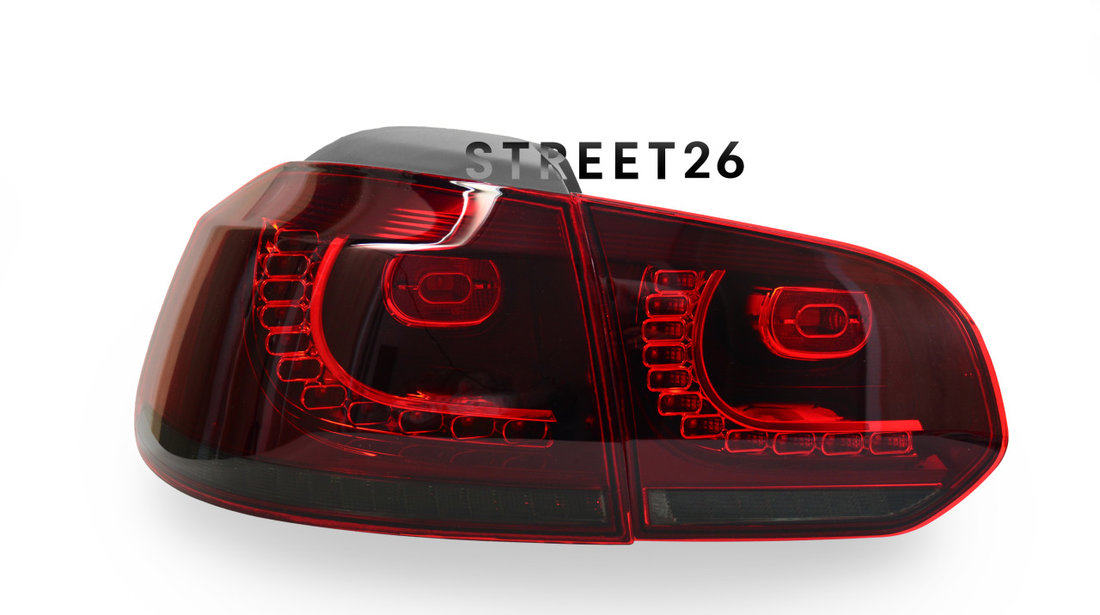 Stopuri FULL LED VW Golf 6 R20 Design Rosu Fumuriu