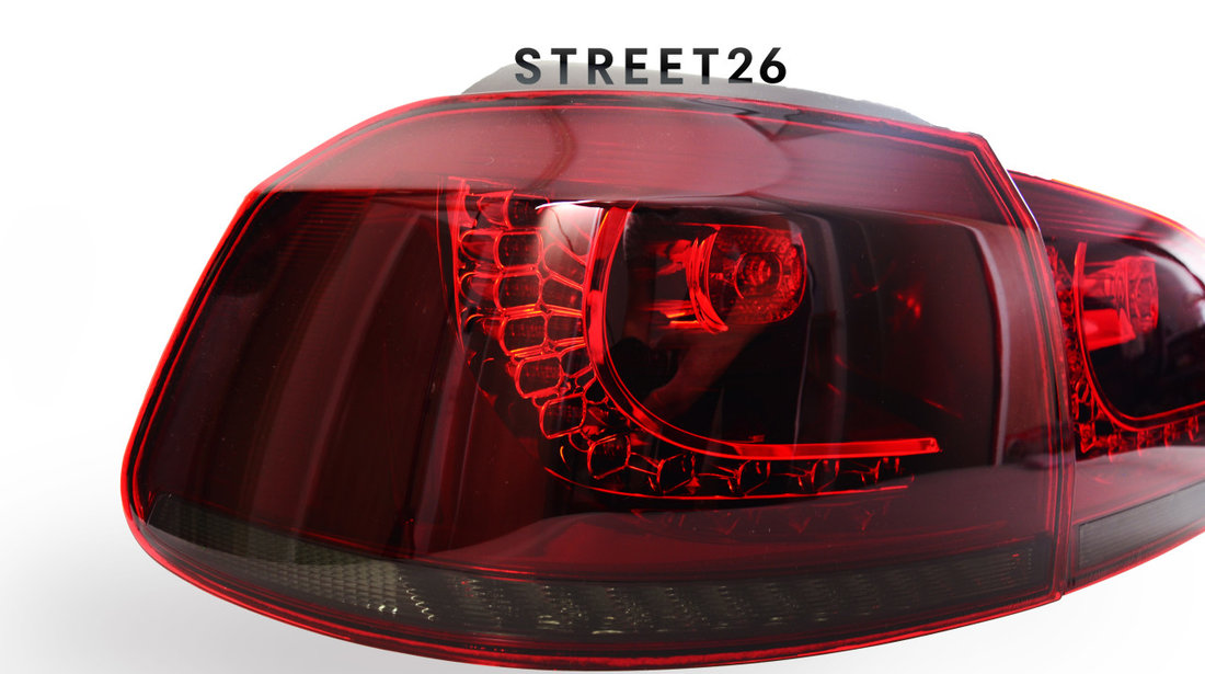 Stopuri FULL LED VW Golf 6 R20 Design Rosu Fumuriu