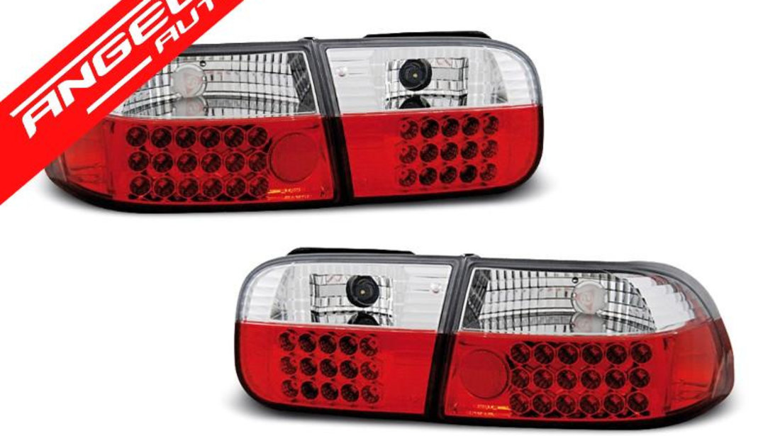 Stopuri HONDA CIVIC 09.91-08.95 3D Rosu Alb LED