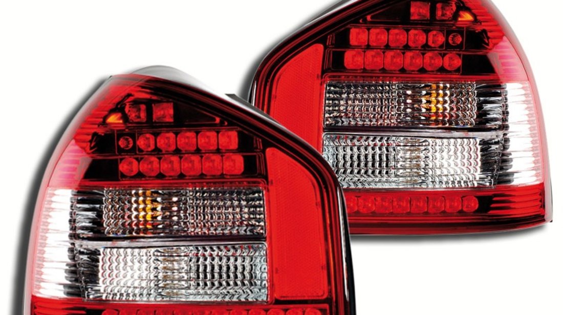 STOPURI LED AUDI A3 8L FUNDAL ROSU/CROM -COD FKRLXLAI301