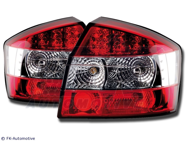 STOPURI LED AUDI A4 8E FUNDAL ROSU/CROM -COD FKRLXLAI215