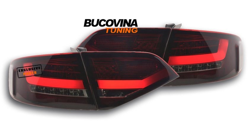 STOPURI LED AUDI A4 B8 8K (08-11) - ROSU FUMURIU
