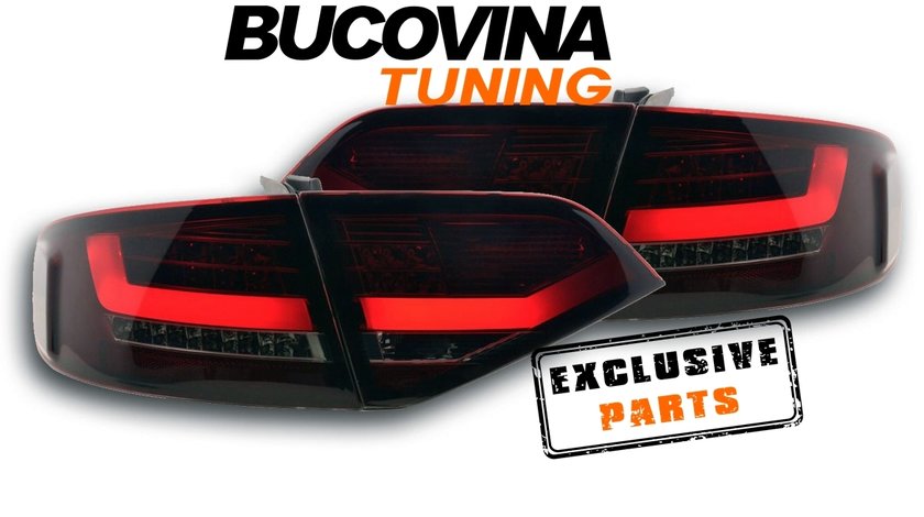 STOPURI LED AUDI A4 B8 8K LIMOUSINE (08-11) - ROSU CRISTAL