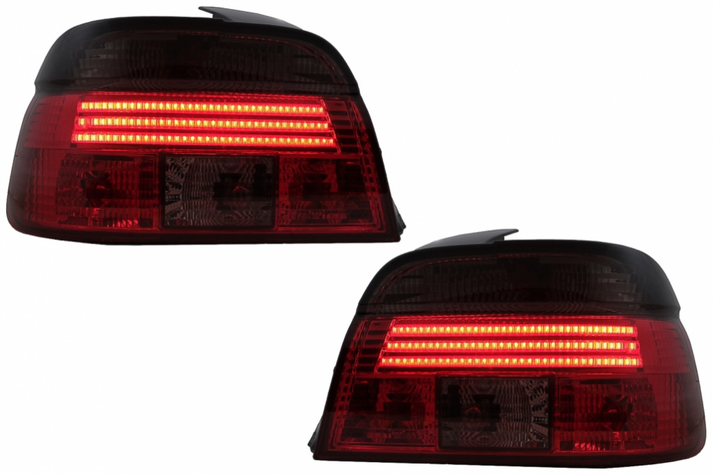 Stopuri LED BAR compatibil cu BMW 5 Series E39 Sedan (09.1995-08.2000) Rosu Fumuriu TLBME39RS