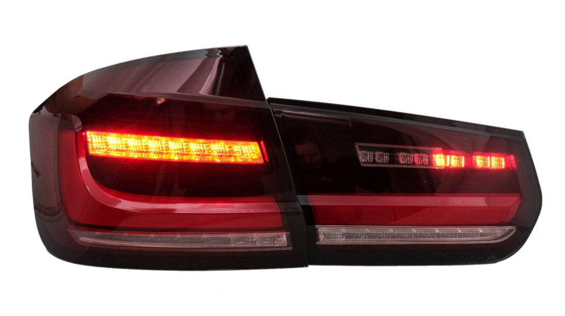 Stopuri LED BAR compatibil cu BMW Seria 3 F30 (2011-2019) Rosu Clar cu Semnal Dinamic Secvential TLBMF30TTLEDRC