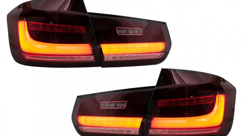 Stopuri LED BAR compatibil cu BMW Seria 3 F30 (2011-2019) Rosu Clar cu Semnal Dinamic Secvential TLBMF30TTLEDRC