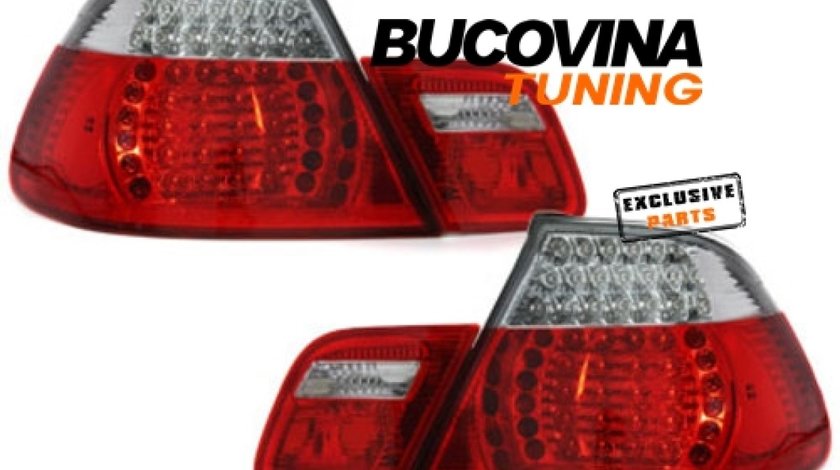 STOPURI LED BMW 3er E46 CABRIO 00-05– FUNDAL ROSU CRISTAL