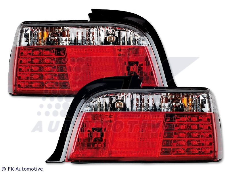 STOPURI LED BMW E36/LIM FUNDAL ROSU/CROM -COD FKRLXLBM8031