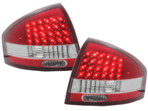 Stopuri LED compatibil cu AUDI A6 97-04 rosu/cristal RA03LRC